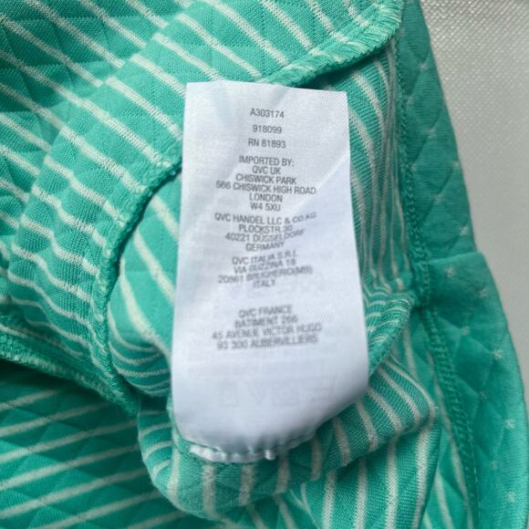 Isaac Mizrahi Live Quilted Womens Jacket Sz Medium Cottage Core Snap Teal Granny - Picture 11 of 12